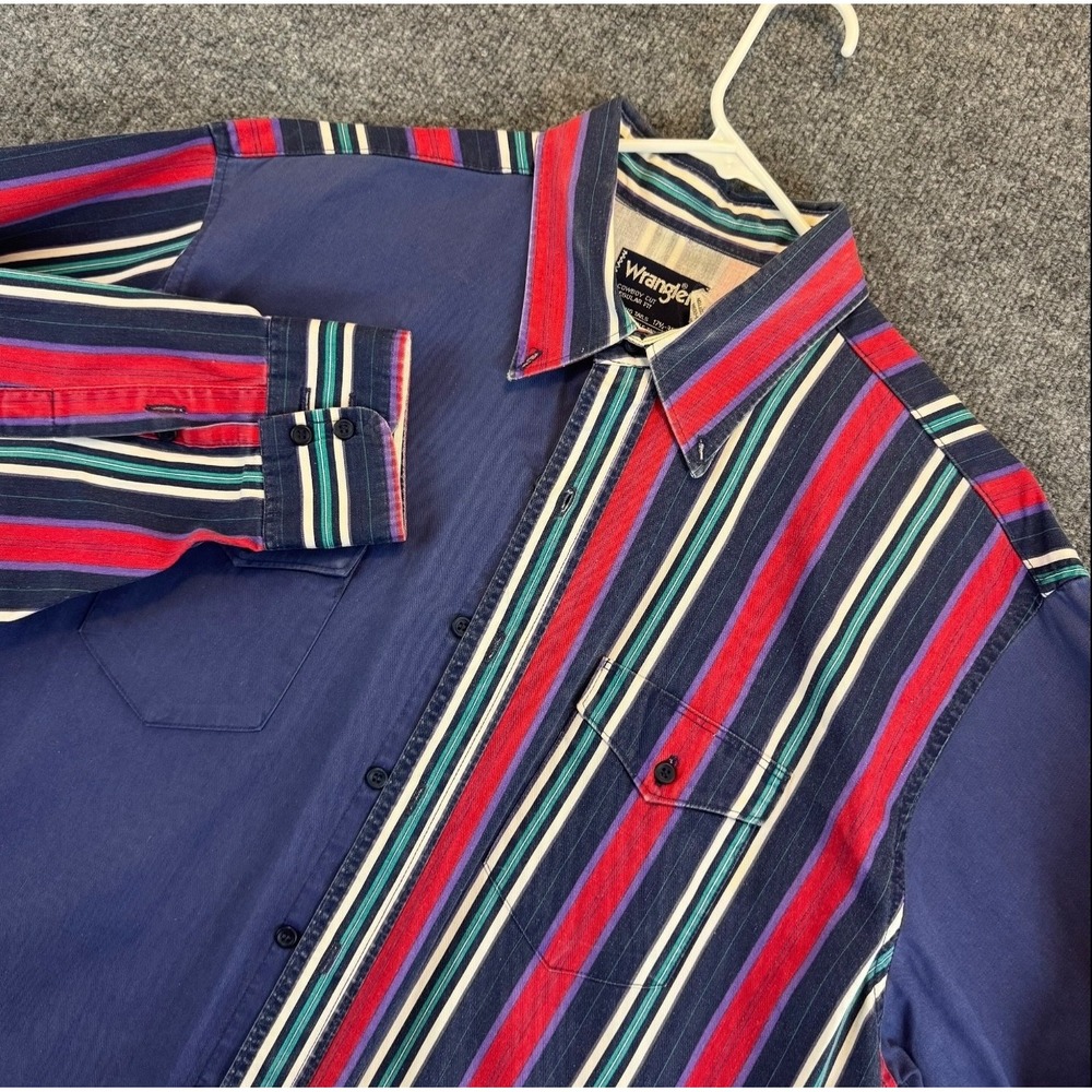 Vtg Wrangler Brushpopper Cowboy Size‎ XL Rodeo Western stripe/ color block 90s